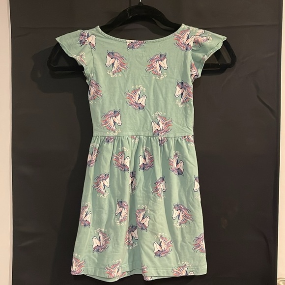 3/$20 Carter's Girls Unicorn Print Dress Size 6/6X Mint Green Skater Dress - Picture 6 of 6